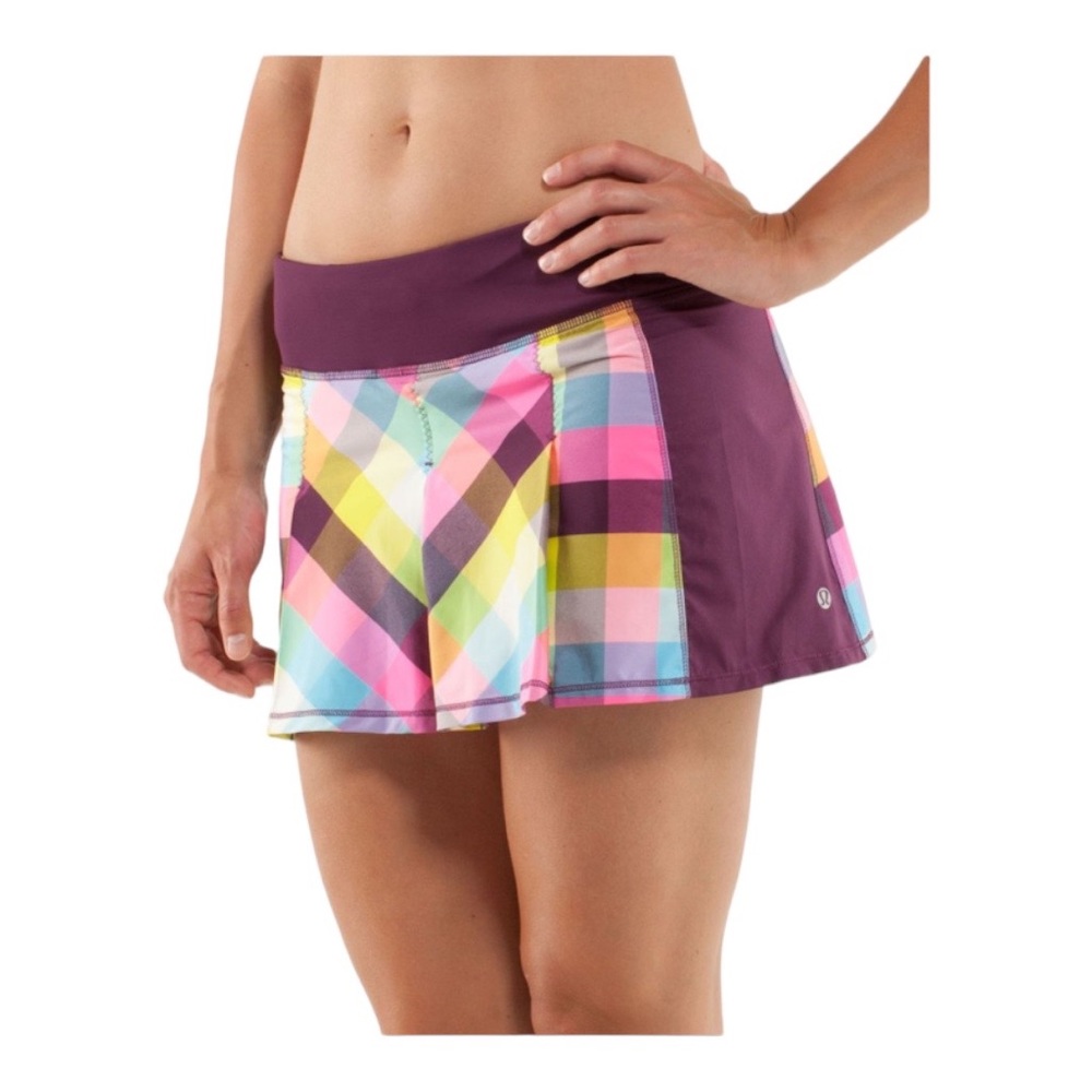lululemon athletica Purple Plaid Athletic Skirt